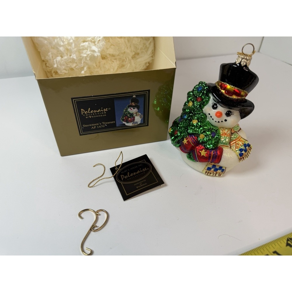 Kurt Adler Polonaise Collection Snowmen's Treasure‎ Glass Ornament Box AP 1470